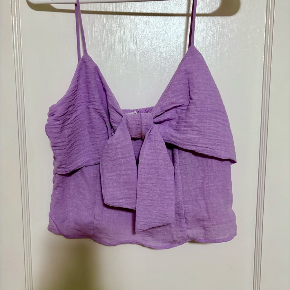 Sienna Sky Lavender Blouse with Bow Accent
